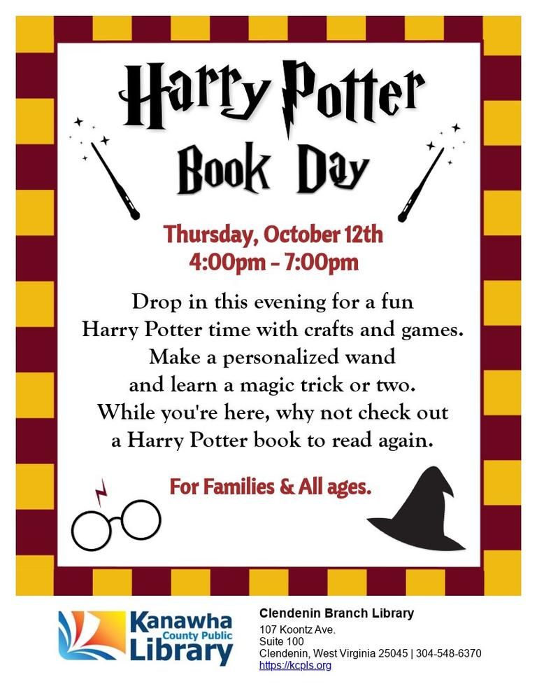 Harry Potter Book Day Kanawha County Public Library